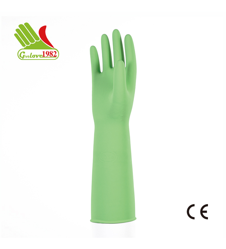 嫩芽绿色家用乳胶手套